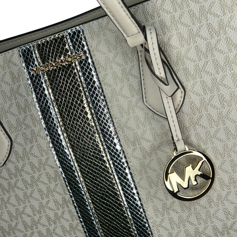 NWT MK Sheila Large Signature Logo and Metallic Tote Bag - Picture 4 of 10